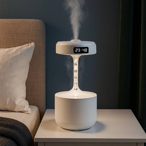 NUVIO Room Anti-Gravity Droplet Humidifier with LED Smart Display Clock Humidifier