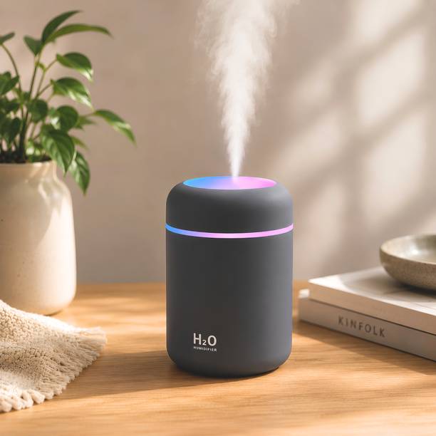 MEGENITY® Mini Colorful LED Cool Mist Humidifier, USB Powered for Bedroom, Office & Car Portable Room Air Purifier