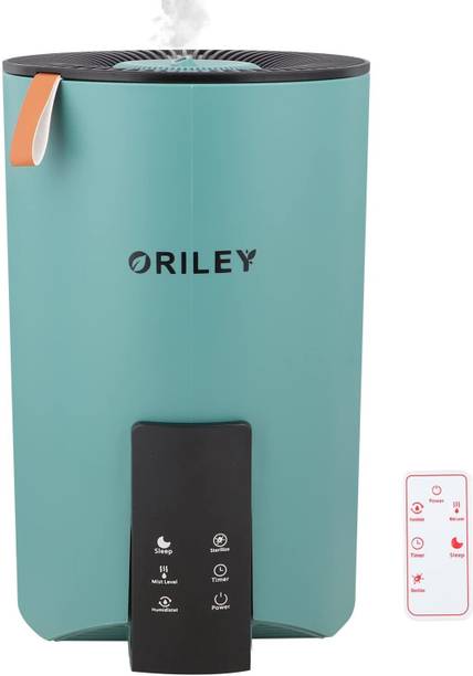 Oriley 2110 Ultrasonic Cool Mist Humidifier With Remote Control and Digital LED Display For Dryness, Cold And Cough, for Home Office Adults and Baby Bedroom (3.5L, 22W, Green) Portable Room Air Purifier