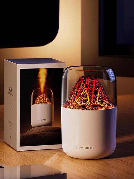 vastraveda "Volcano Flame Humidifier with LED Light – 3D Lava Mist Diffuser, Portable Room Air Purifier