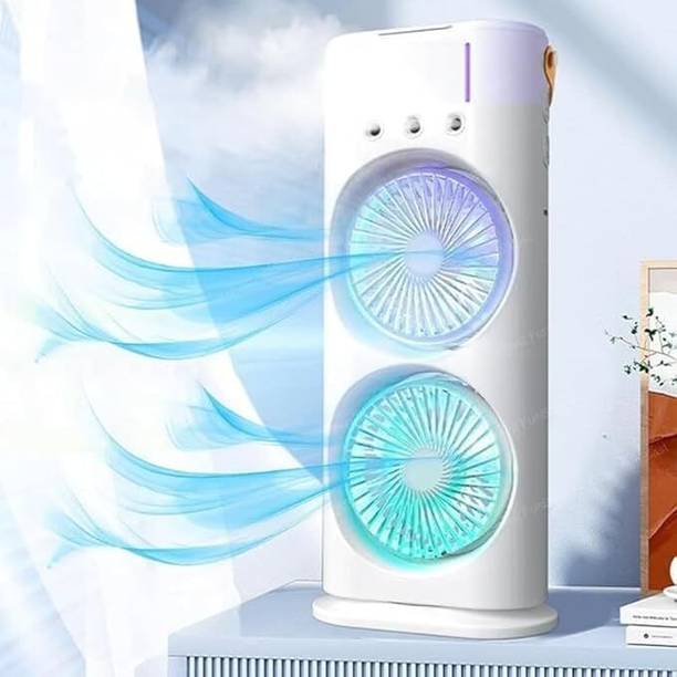 Raptas Double-Ended Spray Fan – Desk Fan with Mist Spray for Refreshing Cooling Portable Room Air Purifier