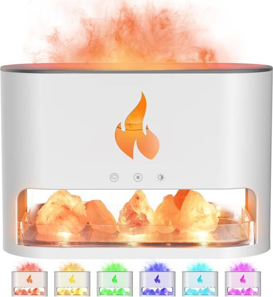 MANDANKA Humidifier Flame Aromatherapy Essential Oil Diffuser Himalayan Salt Diffuser Portable Room Air Purifier