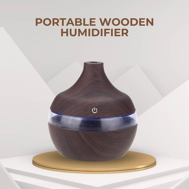 sanbhav Mini Atomization Wood Grain Cool Mist Humidifier with LED Light for Home Office Portable Room Air Purifier