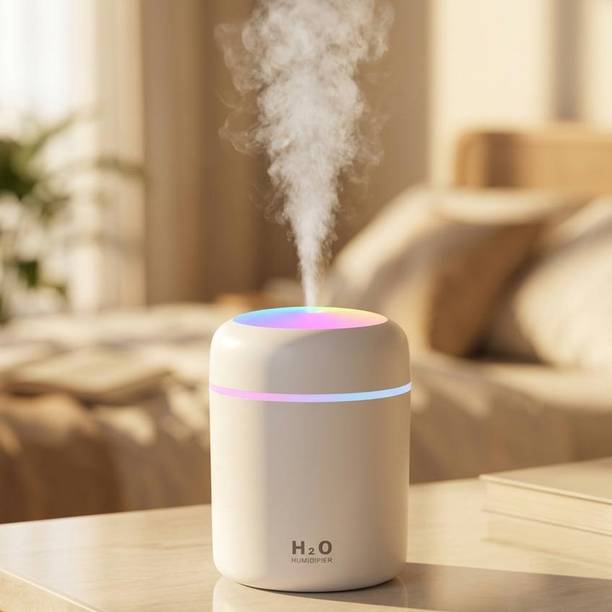 Chocozone 300ml USB Operated Cool Mist Humidifier for Car Home Office with Colorful Lights Portable Room Air Purifier