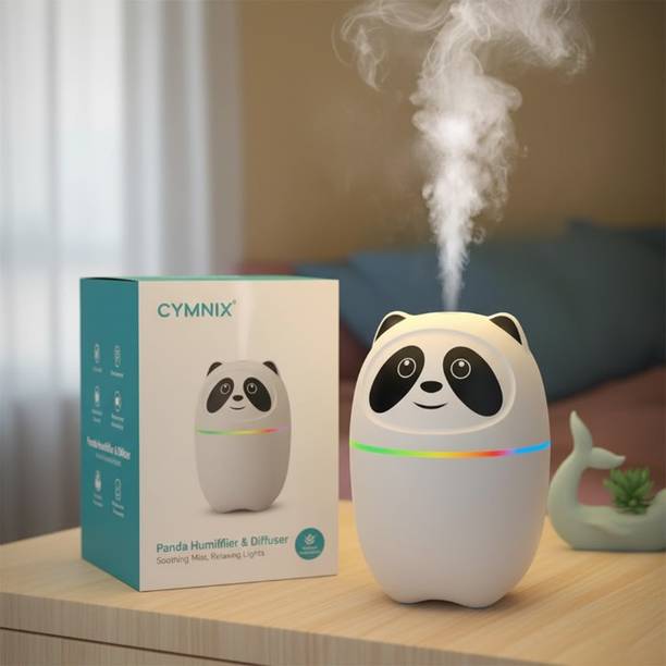 CYMNIX Panda Cute Air Humidifier USB Mini Aroma Diffuser with LED Night Light Portable Room Air Purifier