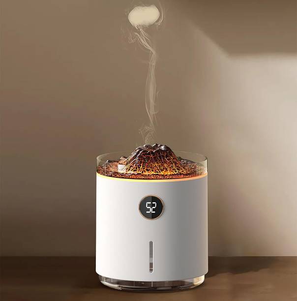 HOUSE OF QUIRK Aroma Diffuser, Flame and Volcano Aromatherapy Fragrances Oil Humidifier Room Air Purifier