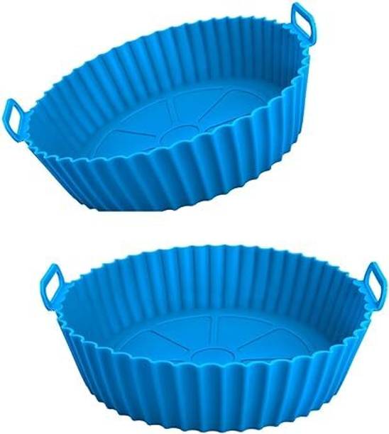 SHIVANICORP Airfryer Silicone Tray–Non-Stick,Reusable,Round(Pack of Two,multicolor)) Airfryer Tray