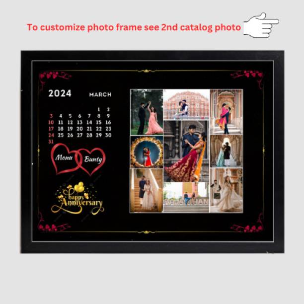 osm collection Customized Birthday, Anniversary Photo Frame Gift, (Black 13x9, 9 photos) Album