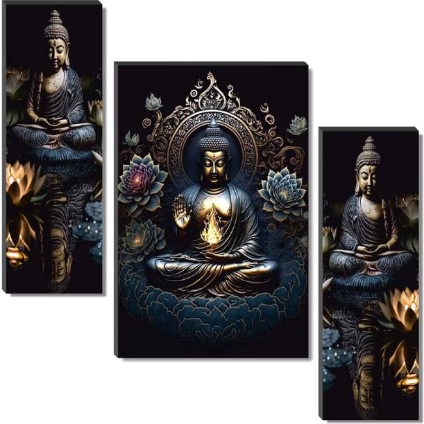 SNDArt Set of 5 buddha UV textured modern art Religious theme Wall Painting_A101 Album