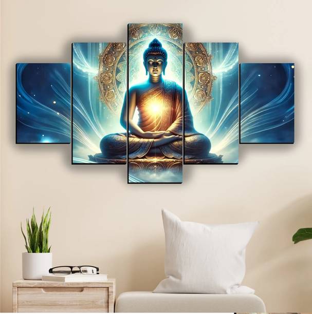 SNDArt Set Of 5 Lord Buddha Wall Paintings For Home Décor Gift Items_A171 Album
