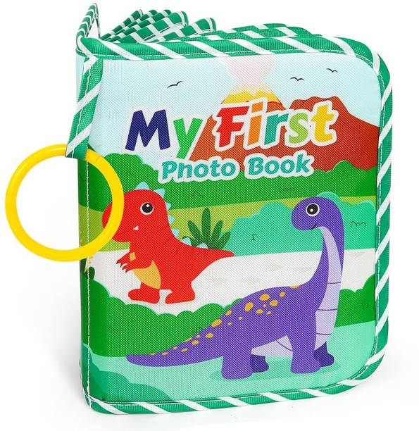 Verilux Baby Photo Album Memory Book for 5x6 inch Photos Dinosaur Sensory Book for Kids Album