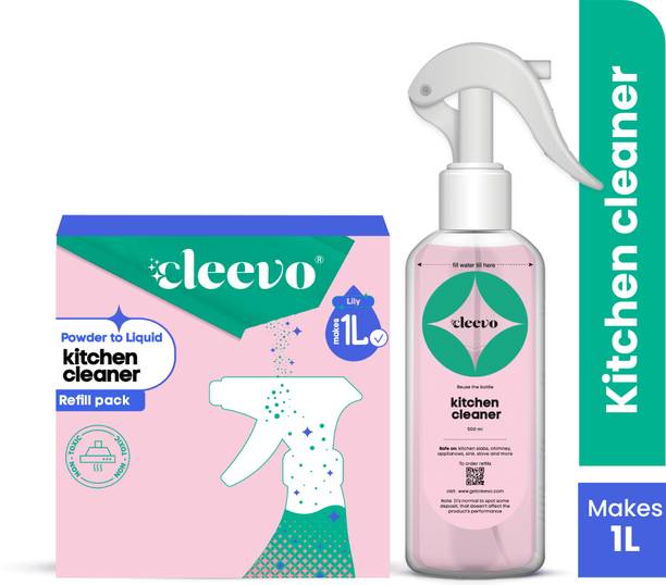 cleevo Kitchen Surface Cleaner Spray | Bottle Pack | Grease Removal | Lilly