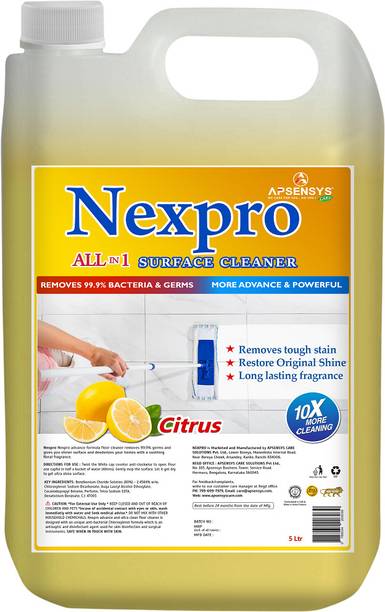 Apsensys Care NEXPRO Disinfectant Surface & Floor Cleaner Liquid, Citrus - 5 Ltr
