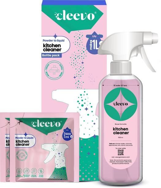 cleevo Kitchen Surface Cleaner Spray | Bottle Pack | Grease Removal | Lilly