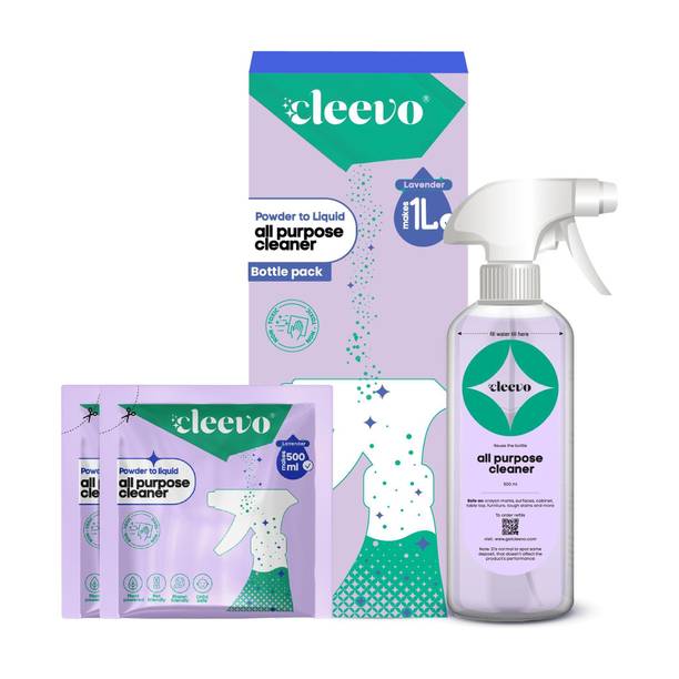 cleevo All Surface Cleaner Liquid Spray | 1L Bottle Pack | Multipurpose | Lavender