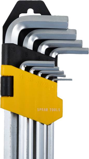 spear 9Pc Cr-V Allen Key Set, 1.5mm to 10mm for DIY,Home,Automobile Applications Allen Key Set