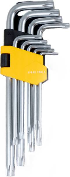 spear 9pcs Allen Key Set- Includes Allen Keys T10 to T50 for DIY,Home,Automobile Appli Allen Key Set