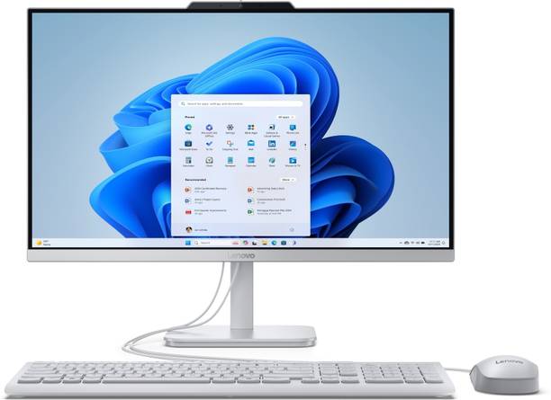 Lenovo A100 Core i3 (8 GB DDR4/512 GB SSD/Windows 11 Home/24 Inch Screen/F0J6005GIN) with MS Office