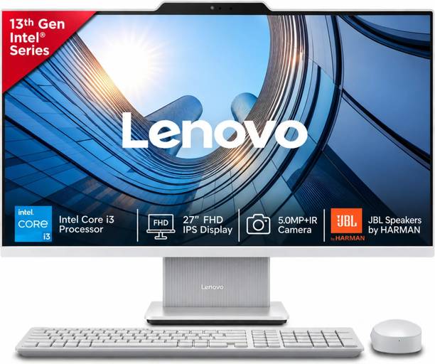 Lenovo IdeaCentre AIO Core i3 (8 GB DDR5/512 GB SSD/Windows 11 Home/27 Inch Screen/IdeaCentre AIO 27IRH9) with MS Office