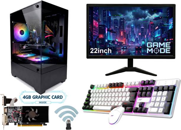 LUISA GAMING ICECAP Core i5 (16 GB Unified/500 GB/256 GB SSD/Windows 11 Home/4GB GRAPHIC CARD/22 Inch Screen/Icecap i5-4gb Graphic-16gb Ram-256Gb Ssd-500Gb Hdd-22In Display-Keybord Mouse) with MS Office