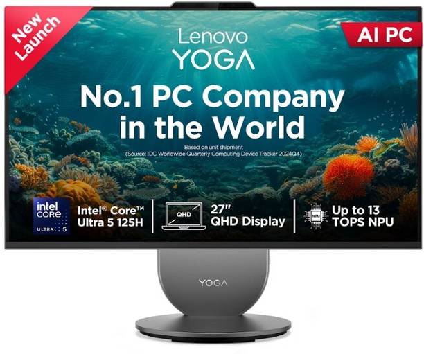 Lenovo Yoga AIO Core i5 (16 GB LPDDR5X/1 GB SSD/Windows 11 Home/27 Inch Screen/Yoga AIO) with MS Office