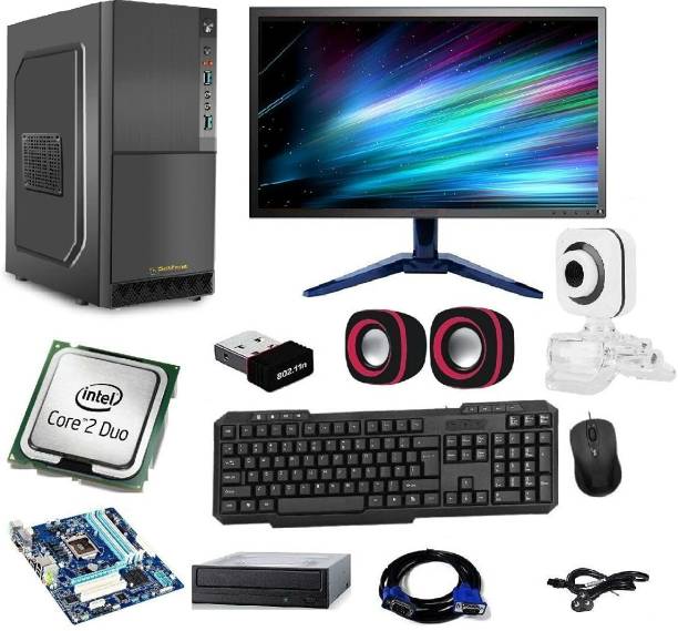 TECH- Assemblers Assembled Desktop Computer Core 2 Duo (4 GB DDR2/1 TB/Windows 7 Ultimate/17 Inch Screen/Assembled Desktop Intel Core 2 Duo 3.0GHZ, G31 Motherboard, 17" LED Monitor) with MS Office