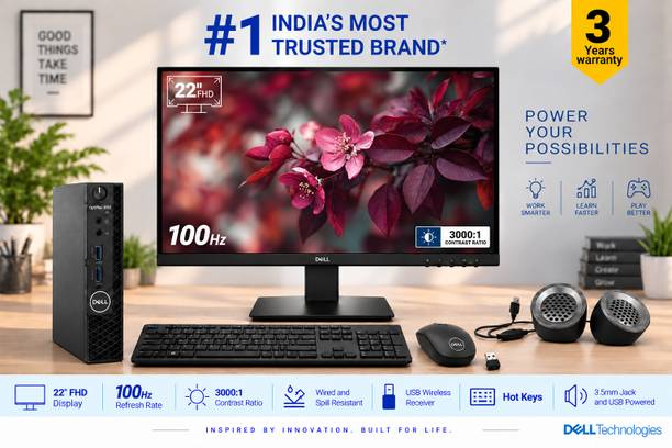 DELL i5-8th Core i5 (8th Gen) (8 GB DDR4/256 GB SSD/Windows 11 Home/22 Inch Screen/SE2225HM) with MS Office
