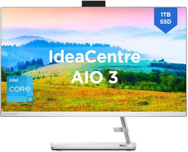 Lenovo Series Core i3 (8 GB DDR4/Windows 11 Home/27 Inch Screen/?Idea Centre AIO 3 27IAP7) (White)