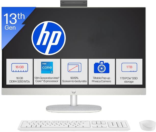HP All-in-One 27 Core i5 (16 GB DDR4/1 TB SSD/Windows 11 Home/27 Inch Screen/All-in-One 27-cr0417) with MS Office