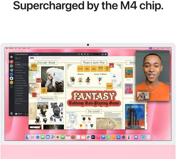 Apple iMac M4 (16 GB Unified/256 GB SSD/macOS Sequoia/24 Inch Screen/MWUG3HN/A)  (Pink, 461 mm x 547 mm x 147 mm, 4.42 kg)
