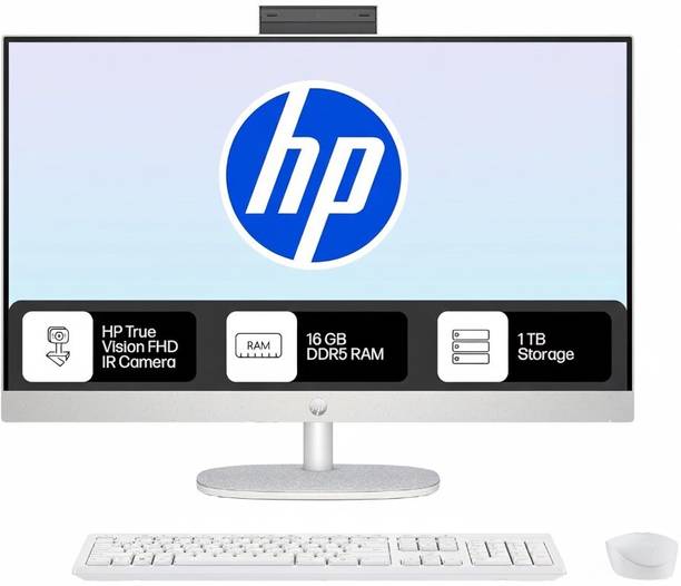 HP All-in-One 27 Core Ultra 5 (16 GB DDR5/1 TB SSD/Windows 11 Home/27 Inch Screen/All-in-One 27-cr1027) with MS Office