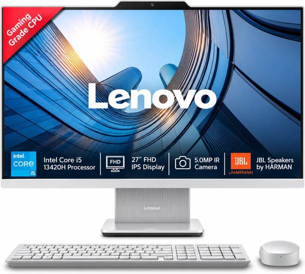 Lenovo IdeaCentre AIO Core i5 (24 GB DDR5/1 TB SSD/Windows 11 Home/27 Inch Screen/IdeaCentre AIO) with MS Office