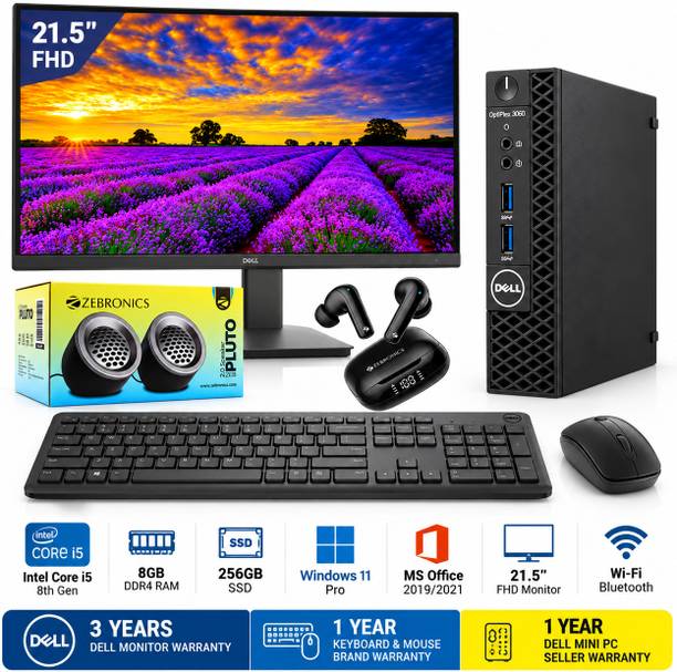 DELL intel Core i5 (9th Gen) (8 GB DDR4/256 GB SSD/Windows 11 Home/22 Inch Screen/SE2225HM) with MS Office