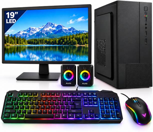 MegaDesk basic Core i3 (8 GB DDR3/128 GB SSD/Windows 10 Pro/1 GB/19 Inch Screen/with speaker) with MS Office
