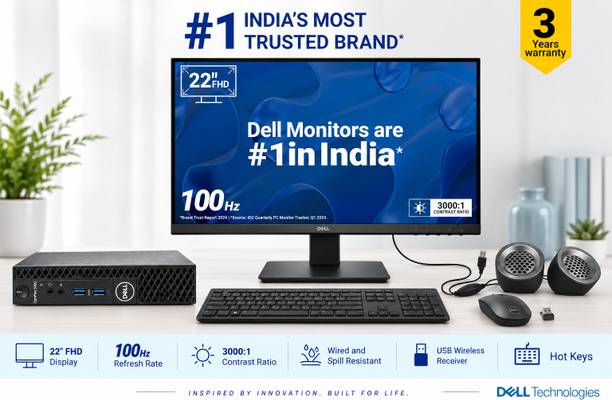 DELL intel Core i5 (8th Gen) (8 GB DDR4/256 GB SSD/Windows 11 Home/22 Inch Screen/SE2225HM) with MS Office