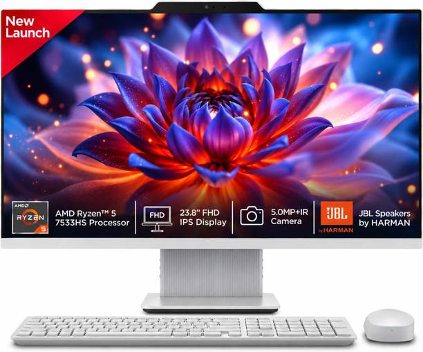 Lenovo IdeaCentre AIO Ryzen 5 (8 GB DDR5/512 GB SSD/Windows 11 Home/23.8 Inch Screen/IdeaCentre AIO 24ARR9) with MS Office