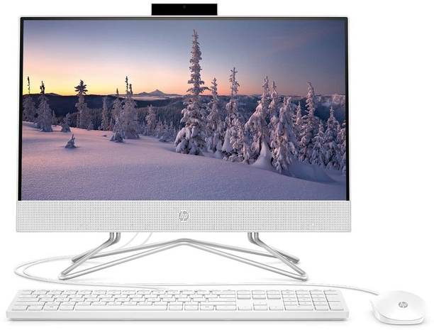 HP All-in-One Ryzen 3 Dual Core (4 GB DDR4/512 GB SSD/Windows 11 Home/21.5 Inch Screen/22C0028IN) with MS Office