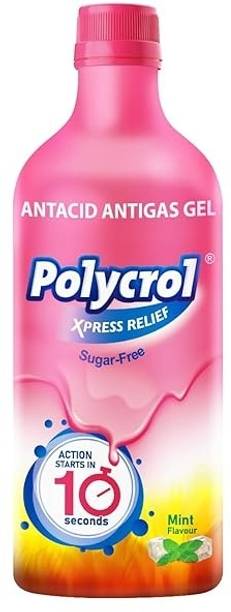 Polycrol Xpress Relief Antacid Gel for Acidity, Sugar-Free, Mint Flavor Liquid