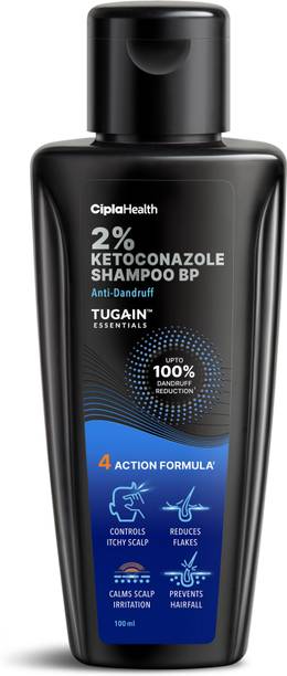 Cipla Tugain Essentials 2% Ketoconazole Anti-Dandruff Shampoo For Itchy & Flaky Scalp Liquid