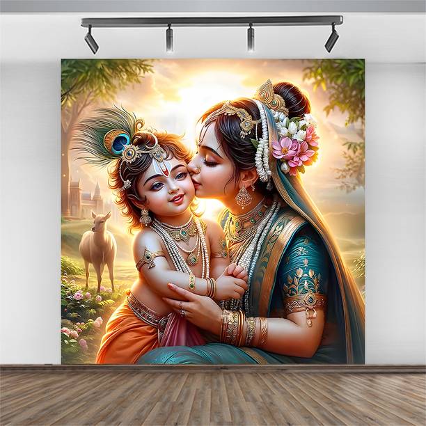 GRAC Annaprashan Ceremony Backdrop Yasoda MATA & Bal Krishna Altar Cloth