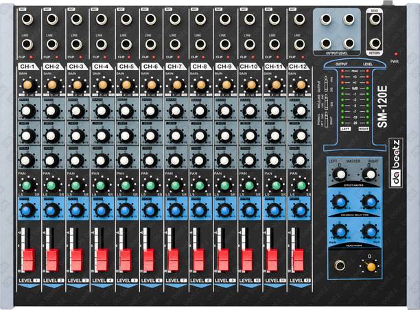 Da.Beatz. 12 Channel SM120E Sound Mixer With Echo for Parties & Other Occasions, Dj mixer 50 W AV Control Receiver