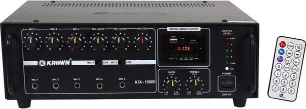KE Krown KTA-1500U PA Amplifier with Bluetooth, USB Player, 5 Mic Input 150 W AV Power Amplifier