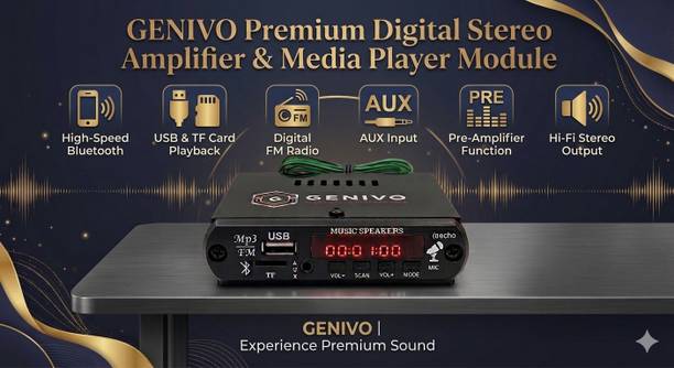 genivo Mini amplifier for All ,bluetooth/AUX/USB 12 W AV Power Receiver