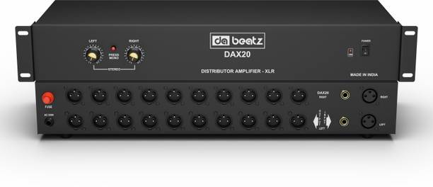 Da.Beatz. DAX 20 Distributor Amplifier for DJ Disco, Party and Other Ocassions, DJ Mixer 10 W AV Power Amplifier