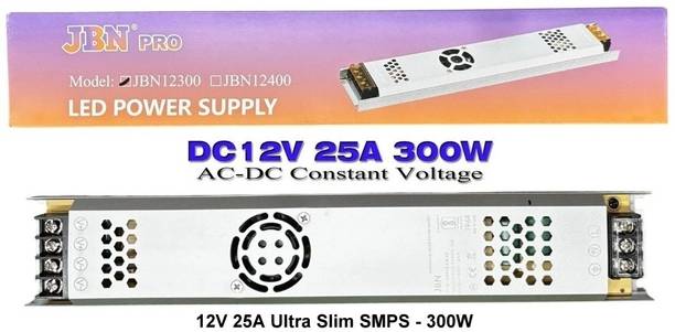 BALRAMA 12V 300W Ultra Slim Metal Body LED Power Supply SMPS 12 Volt 25 Amp DC Adaptor 12 Volt 25 Amp SMPS Metal Power Supply Transformer Adaptor Charger AC to DC 12v