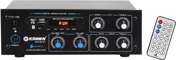KE Krown 6000W PMPO Dual Channel Stereo with inbuilt Bluetooth, FM & USB KHS-302 60 W AV Power Amplifier