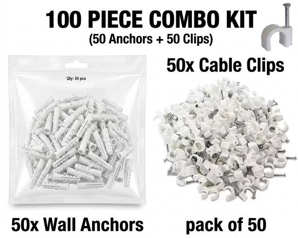 SheArrive lifestyle cable clip and wall plug 50 each 6m35m Drop-In Anchor