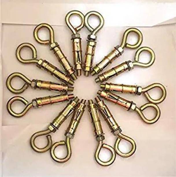 Themujtaba (6mm) (12 pcs)Anchor Round Close Brass Hook Fasteners, Brass Best Hook Hollow Wall Anchor