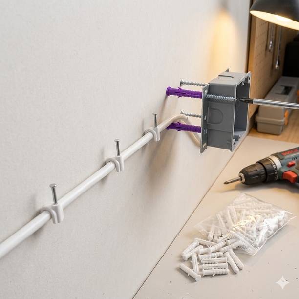 SheArrive lifestyle wall plug purple and cable clip combo 100 each Drop-In Anchor