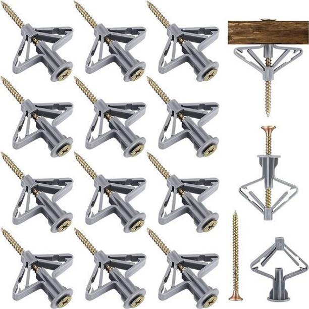 Satco Plasterboard Fixings Anti Rotate Drywall Anchor Kit Butterfly Pack Of 10 Toggle Wing Bolts